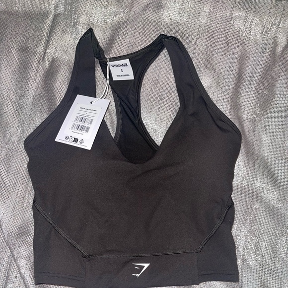 Gymshark Brand New With Tag Crop Mesh Tank in Deep Olive Green Size Small - Picture 6 of 6